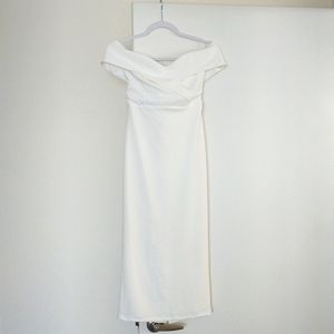 Lulu's White Bridal Dress with Bow